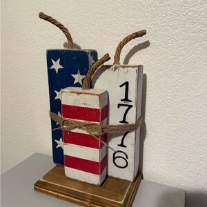 Patriotic Wooden Block Decor
